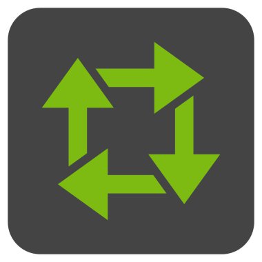 Geri dönüşüm düz kare vektör simgesi