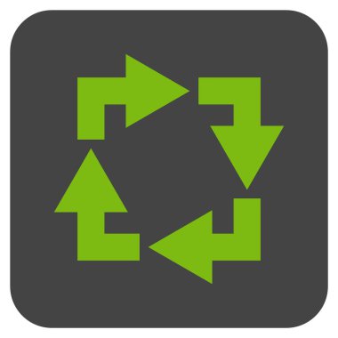 Geri dönüşüm düz kare vektör simgesi