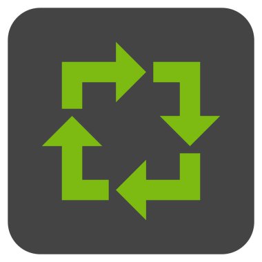 Geri dönüşüm düz kare vektör simgesi