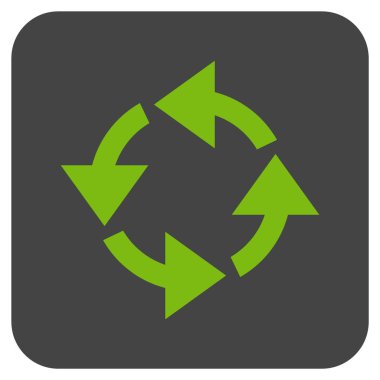 Geri dönüşüm düz kare vektör simgesi