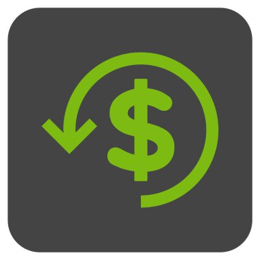 Düz kare vektör simge iade