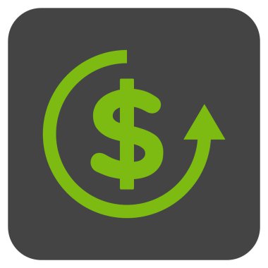 Düz kare vektör simge iade