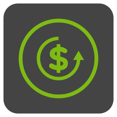 Düz kare vektör simge iade