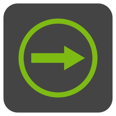 Sağ ok düz kare vektör simgesi yuvarlak