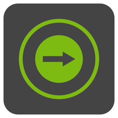 Sağ ok düz kare vektör simgesi yuvarlak