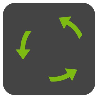 Saatin tersi yönde düz kare vektör simge döndürmek