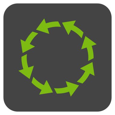 Saatin tersi yönde düz kare vektör simge döndürmek