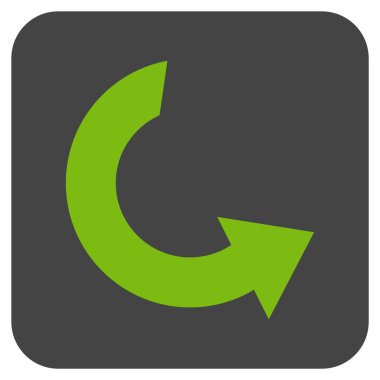 Saatin tersi yönde düz kare vektör simge döndürmek