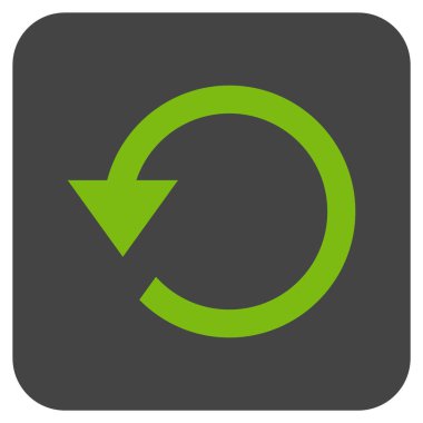 Saatin tersi yönde düz kare vektör simge döndürmek