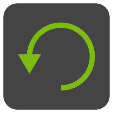 Saatin tersi yönde düz kare vektör simge döndürmek