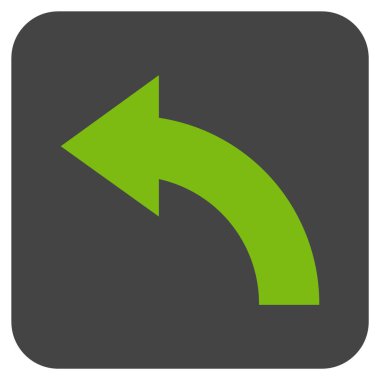 Sol düz kare vektör simge döndürmek