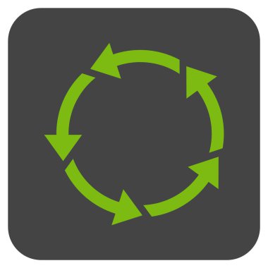 Döndürme düz kare vektör simgesi