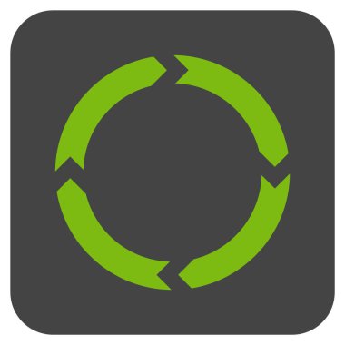 Döndürme düz kare vektör simgesi