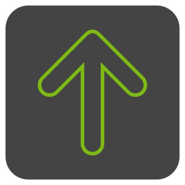 Düz yukarı yönlü ok vektör simgesi kare