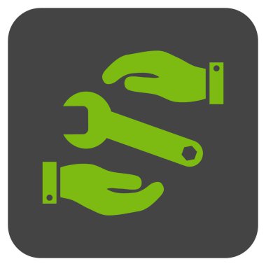 Hizmet düz kare vektör simgesi