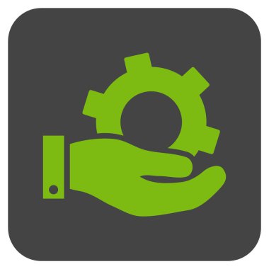 Hizmet düz kare vektör simgesi