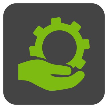 Hizmet düz kare vektör simgesi