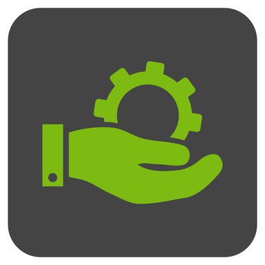 Hizmet düz kare vektör simgesi