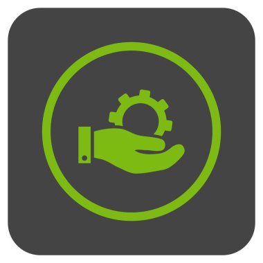 Hizmet düz kare vektör simgesi