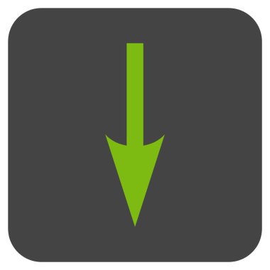 Düz kare vektör simgesi aşağı ok keskin