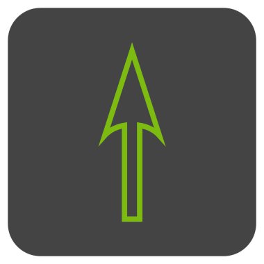 Düz kare vektör simge yukarı ok keskin