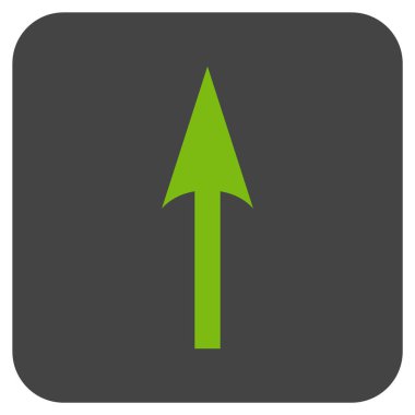 Düz kare vektör simge yukarı ok keskin