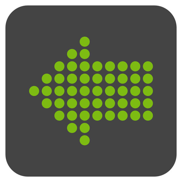 Dotted Arrow Left Flat Squared Vector Icon