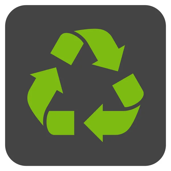 Icono de vector cuadrado plano de reciclaje — Archivo Imágenes Vectoriales