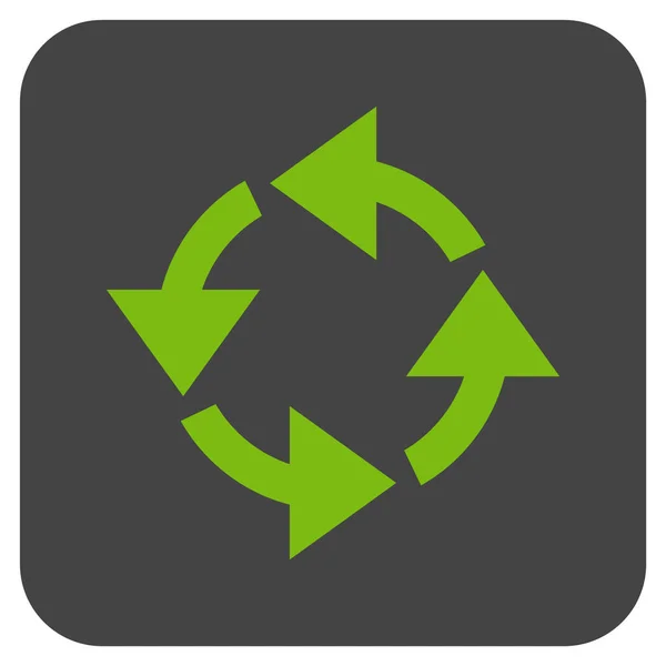 Icono de vector cuadrado plano de reciclaje — Vector de stock