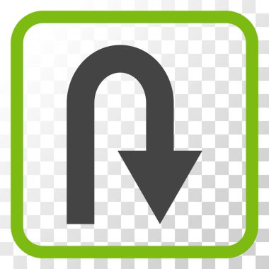 U dönüş vektör simgesi bir çerçeve içinde