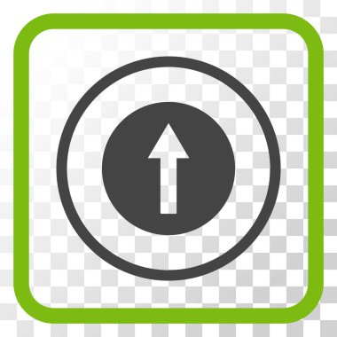 Bir çerçeve içinde yukarı yönlü ok vektör simgesi