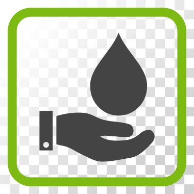 Su Servisi vektör simgesi bir çerçeve içinde