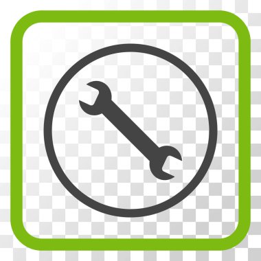 İngiliz anahtarı vektör simgesi bir çerçeve içinde