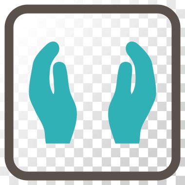 Alkış eller vektör simgesi bir çerçeve içinde