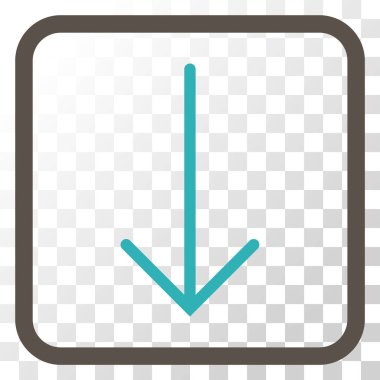 Vektör simgesi bir çerçeve içinde aşağı ok