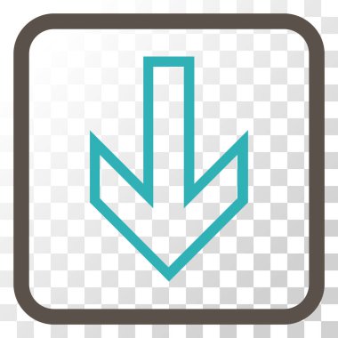 Vektör simgesi bir çerçeve içinde aşağı ok