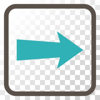 Ok sağ vektör simgesi bir çerçeve içinde