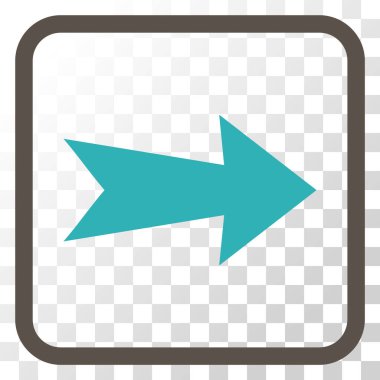 Ok sağ vektör simgesi bir çerçeve içinde