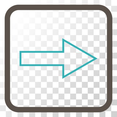 Ok sağ vektör simgesi bir çerçeve içinde