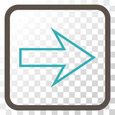 Ok sağ vektör simgesi bir çerçeve içinde