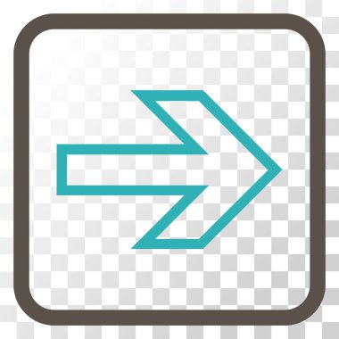 Ok sağ vektör simgesi bir çerçeve içinde