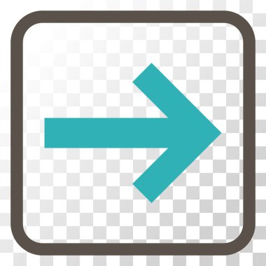 Ok sağ vektör simgesi bir çerçeve içinde