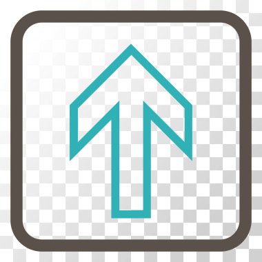 Vektör simgesi bir çerçeve içinde yukarı ok