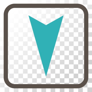 Vektör simgesi bir çerçeve içinde aşağı ok ucu