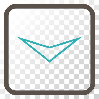 Vektör simgesi bir çerçeve içinde aşağı ok ucu