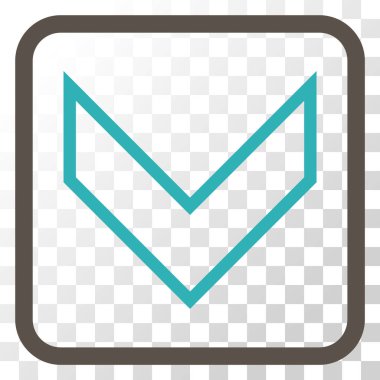 Vektör simgesi bir çerçeve içinde aşağı ok ucu