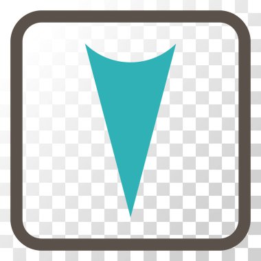 Vektör simgesi bir çerçeve içinde aşağı ok ucu