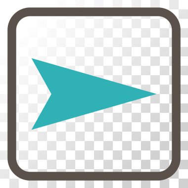 Ok ucu doğru vektör simgesi bir çerçeve içinde