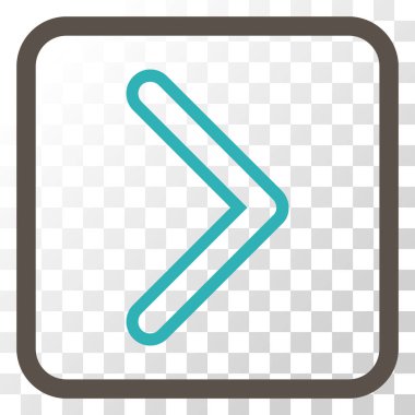 Ok ucu doğru vektör simgesi bir çerçeve içinde