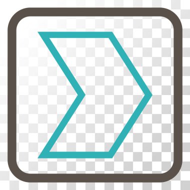 Ok ucu doğru vektör simgesi bir çerçeve içinde